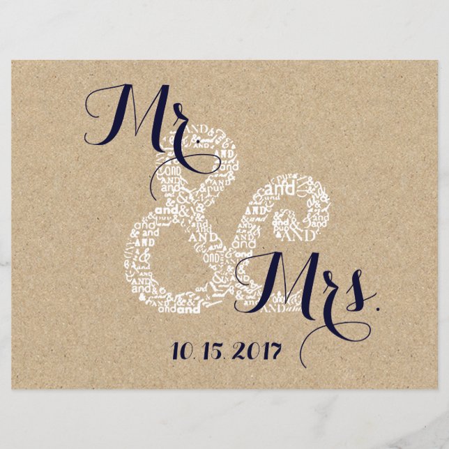 Folhetos do Programa de Casamento Kraft Sunflower (Frente)