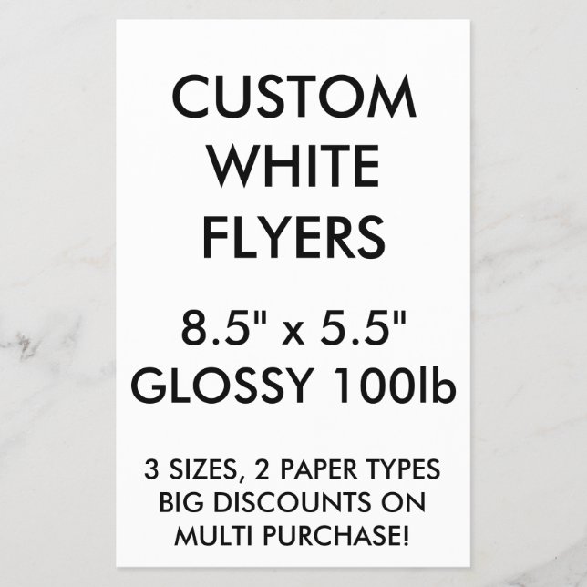 Folhetos Glossy personalizados de 8,5" x 5,5" (Frente)