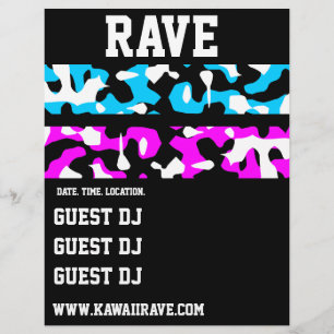 Folhetos Personalizados de Rave Neon Camo Stripes