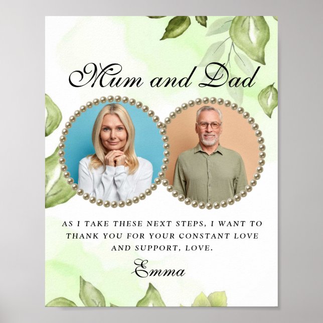 Foliage Greenery Parents of the Bride Gift Poster (Frente)
