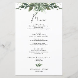Foliage Leaf Menu Card