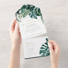 FOLIAGEM TROPICA MODERADA DE MONSTERA VERDE