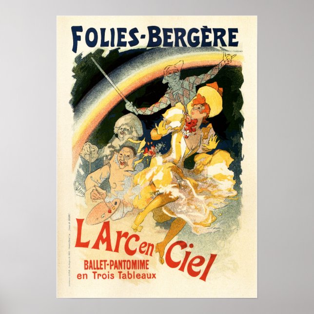 FOLIES BERGERE Cheret Paris Poster vintage (Frente)