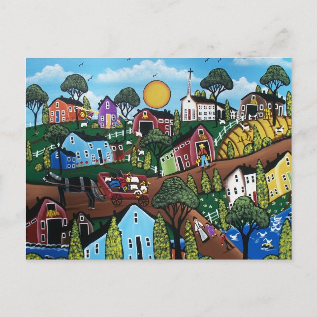 Folk ART Country Living by LORI EVERETT cartão pos (Frente)
