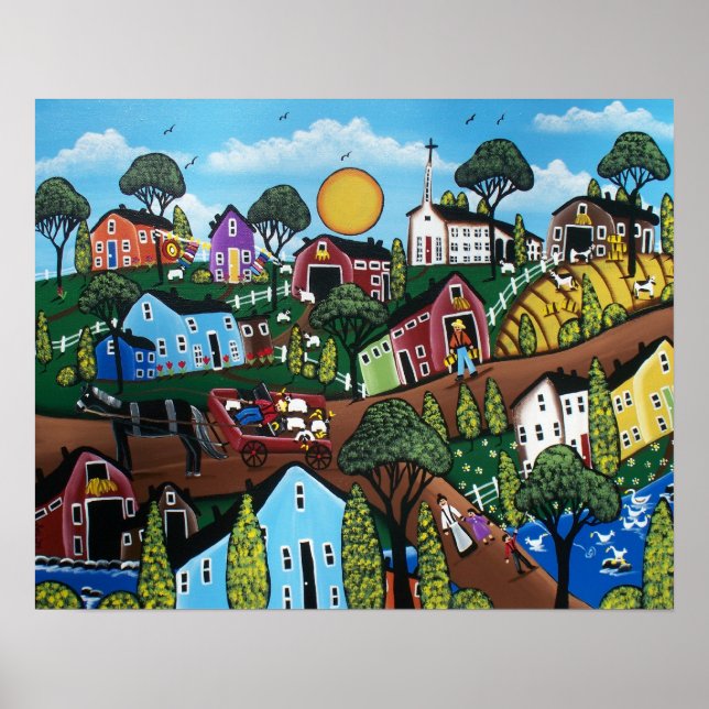 FOLK ART Country Living by LORI EVERETT Poster (Frente)
