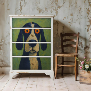 Folk Art Dog Poster para desacoplamento ou colagem
