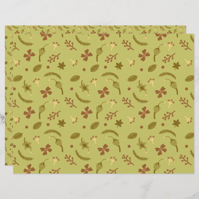 Folk Art Flowers Green (Frente/Verso)