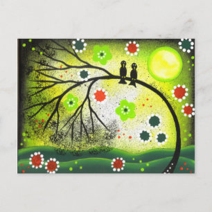 Folk ART Love Birds by LORI EVERETT cartão postal