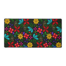 Folk Floral Latino-Americano Elegante | Preto
