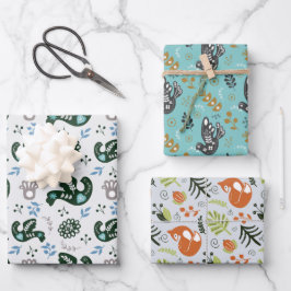 Folk Scandy Swedish Bird Fox Set De 3