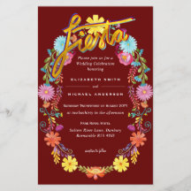 Folkart Flower Fiesta Convite De Casamento Boda
