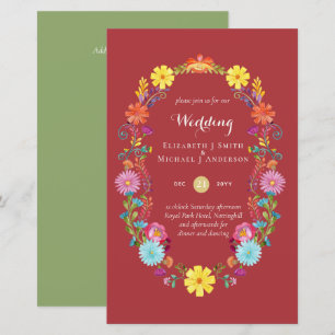 Folkart Flower Fiesta Convite De Casamento Boda
