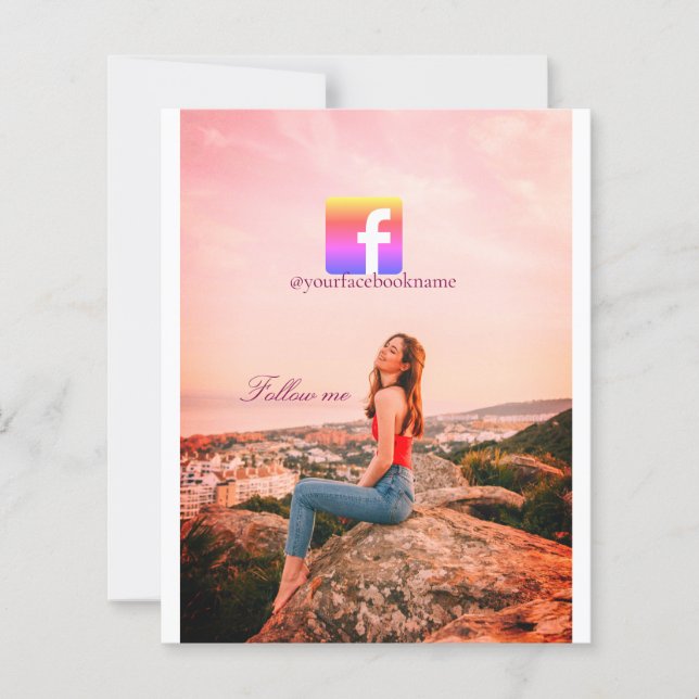 follow us facebook username social media photo  (Frente)