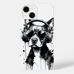 fones de ouvido de cães legal Coroa preta e tinta