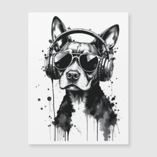 fones de ouvido de cães legal Coroa preta e tinta