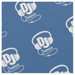 Fones de ouvido DJ nome personalizado tecido azul