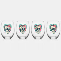 Fones de ouvido Retro Caveira Cardíaca