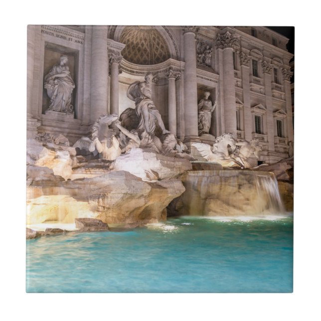 Fonte da Trevi à noite - Roma, Itália (Frente)
