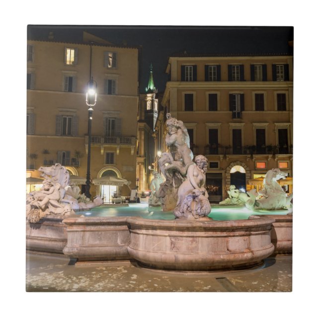Fonte de Netuno na Piazza Navona - Roma (Frente)