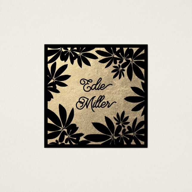 Fonte de Script Floral Dourado e Preto Moderno (Frente)