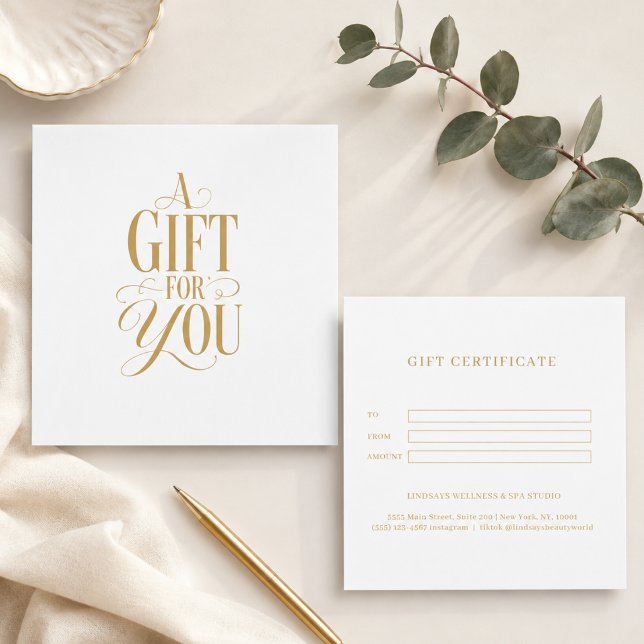 Fonte de Script Moderno Certificado de Presente de (Modern Script Font White Business Gift Certificate)