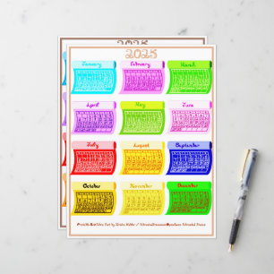 Fonte do Tecido de Bolsa de Calendário 2025 12 Mes