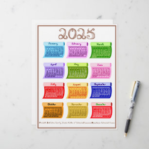Fonte do Tecido de Bolt de Calendário 2025 12 Mese