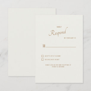 Fonte Moderna Creme para RSVP de Casamento