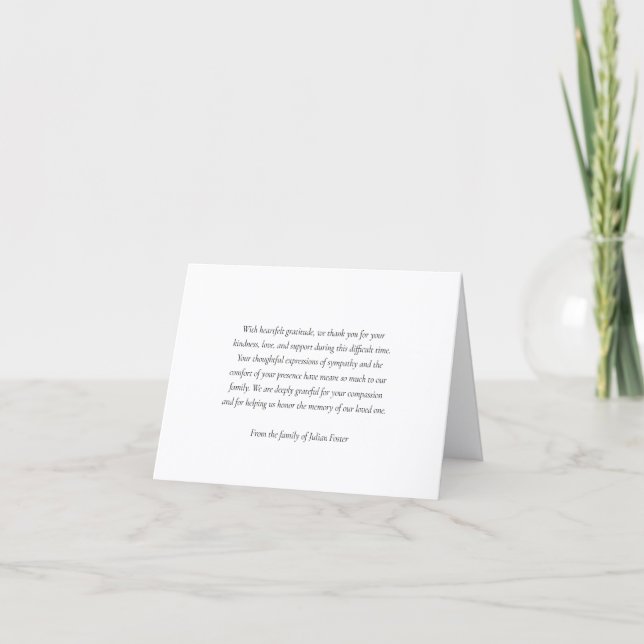 Fonte Serif Simples Agradecimento de Funeral (Frente)