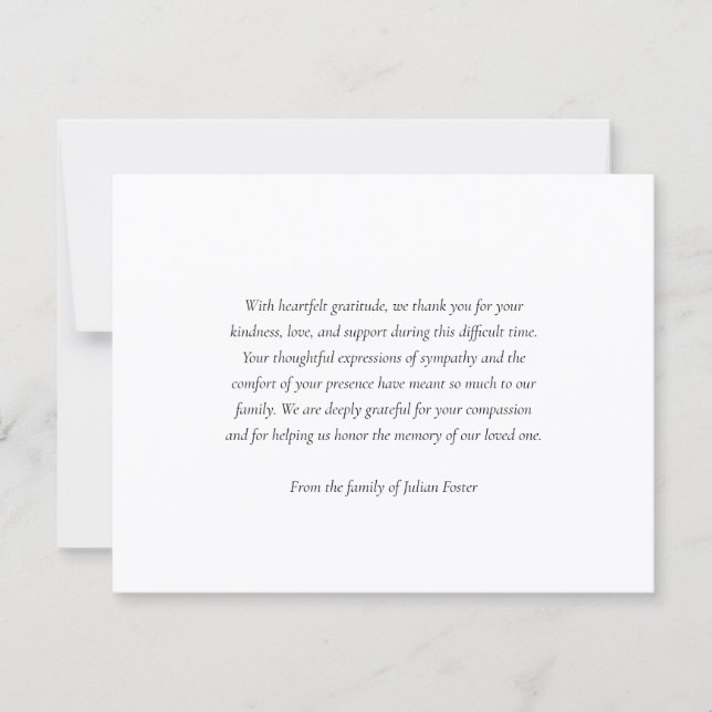 Fonte Serif Simples Agradecimento de Funeral (Frente)