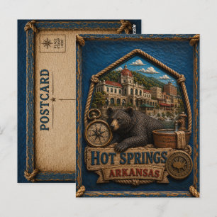 Fontes Termais Cartão Postal Arkansas Viagem Vinta
