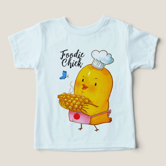 Foodie Chick Kids’ T‑Shirt (Age 3) (Design frontal)