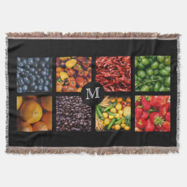 Foodie Monograma personalizado lança cobertor 3
