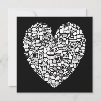 Foodies Convite para Casamento Negro e Branco Mode