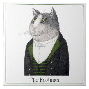 FOOTMAN CAT 6" Azulejo cerâmico quadrado + Texto