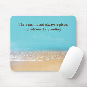 Footprints In Sand With Beach Quote Mouse Pad