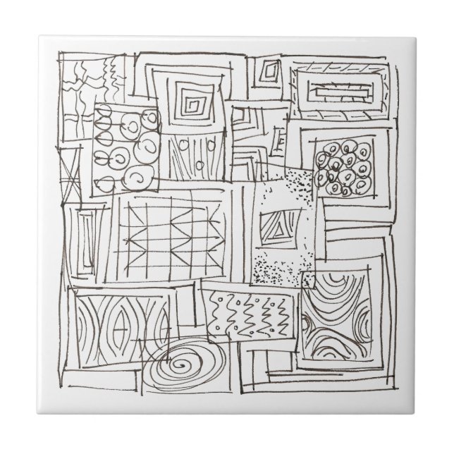 Fora da Arte Bauhaus Moderno Branco e Preto (Frente)