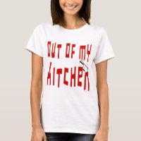 Fora da minha cozinha dizendo camiseta engraçada