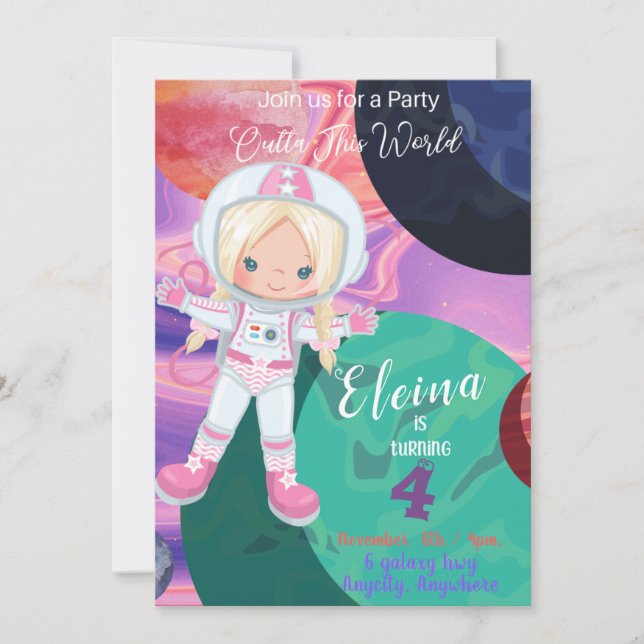 Fora deste Cartão de Convite de Aniversário (Frente)