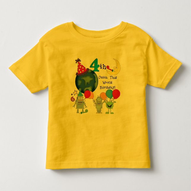 Fora deste Mundo 4º Aniversário Camisetas e presen (Frente)