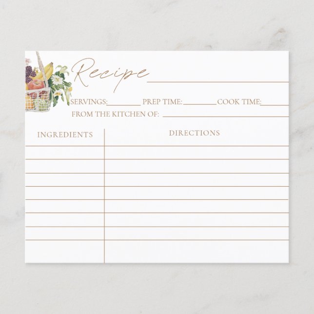 Fora Do Mercado Cartões De Receita De Chás de pane (Frente)