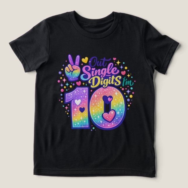 Fora dos Dígitos Únicos Estou com 10 Aniversário (Design frontal)