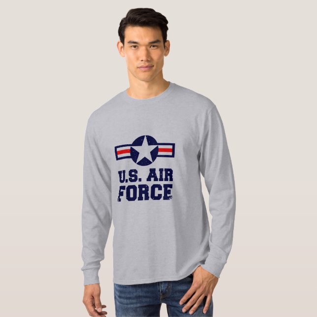 Força Aérea Militar de Camisa Masculina (Frente Completa)