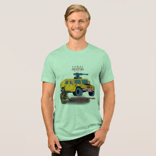 Força através da camiseta tri-blend verde sacrifíc