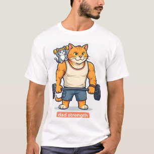Força de Pai - Camiseta engraçada de pai de gato d