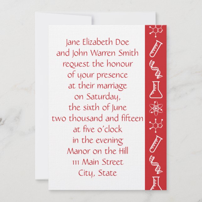 Forças Atrativas no Convite para Casamento de Cere (Frente)