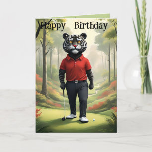 Fore: Um Tigre Jogando Golfe, Cartão de Aniversári