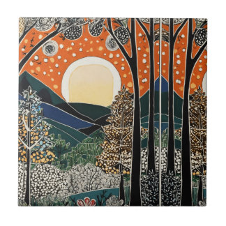 Forest Art Nouveau Azulejo"