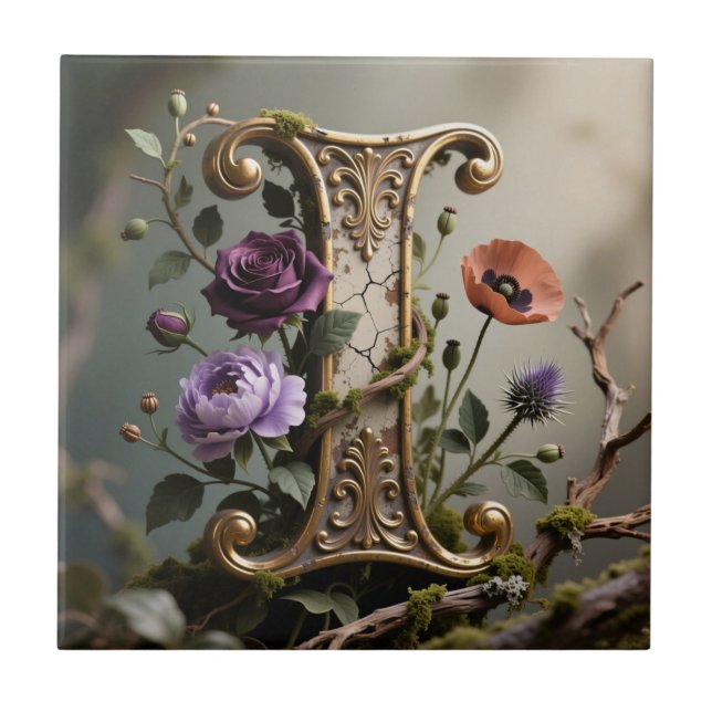 Forest Gold Patina Letter I Monogram (Frente)