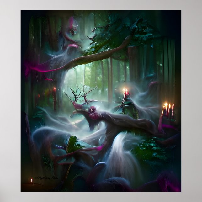 Forest Magic Digital Art Poster (Frente)